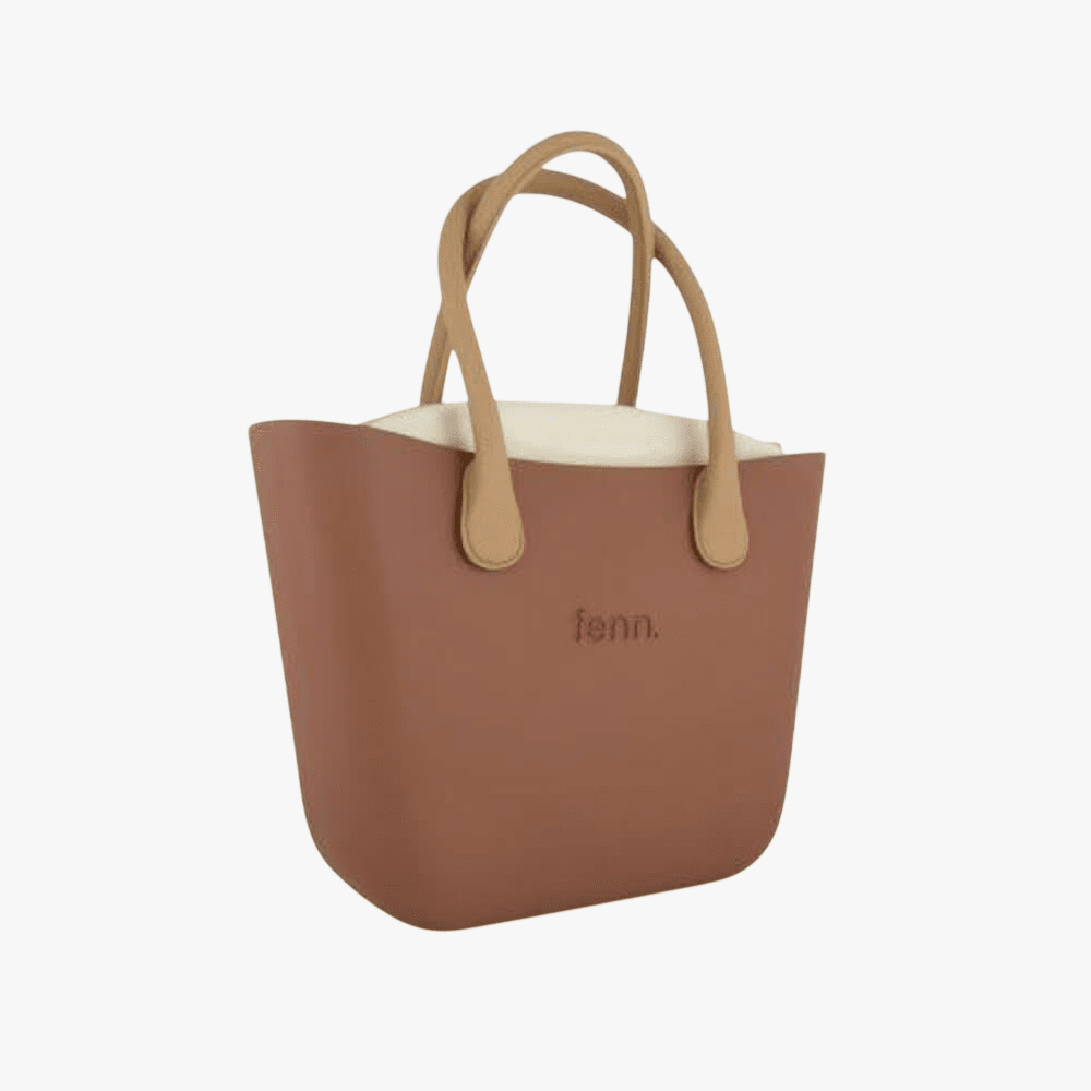 Fenn Original Tan Handbag Beige Inner Gold Zip Light Tan Handle | Fenn