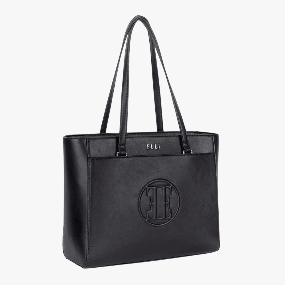 Elle Woven Tote Handbag Black | Elle