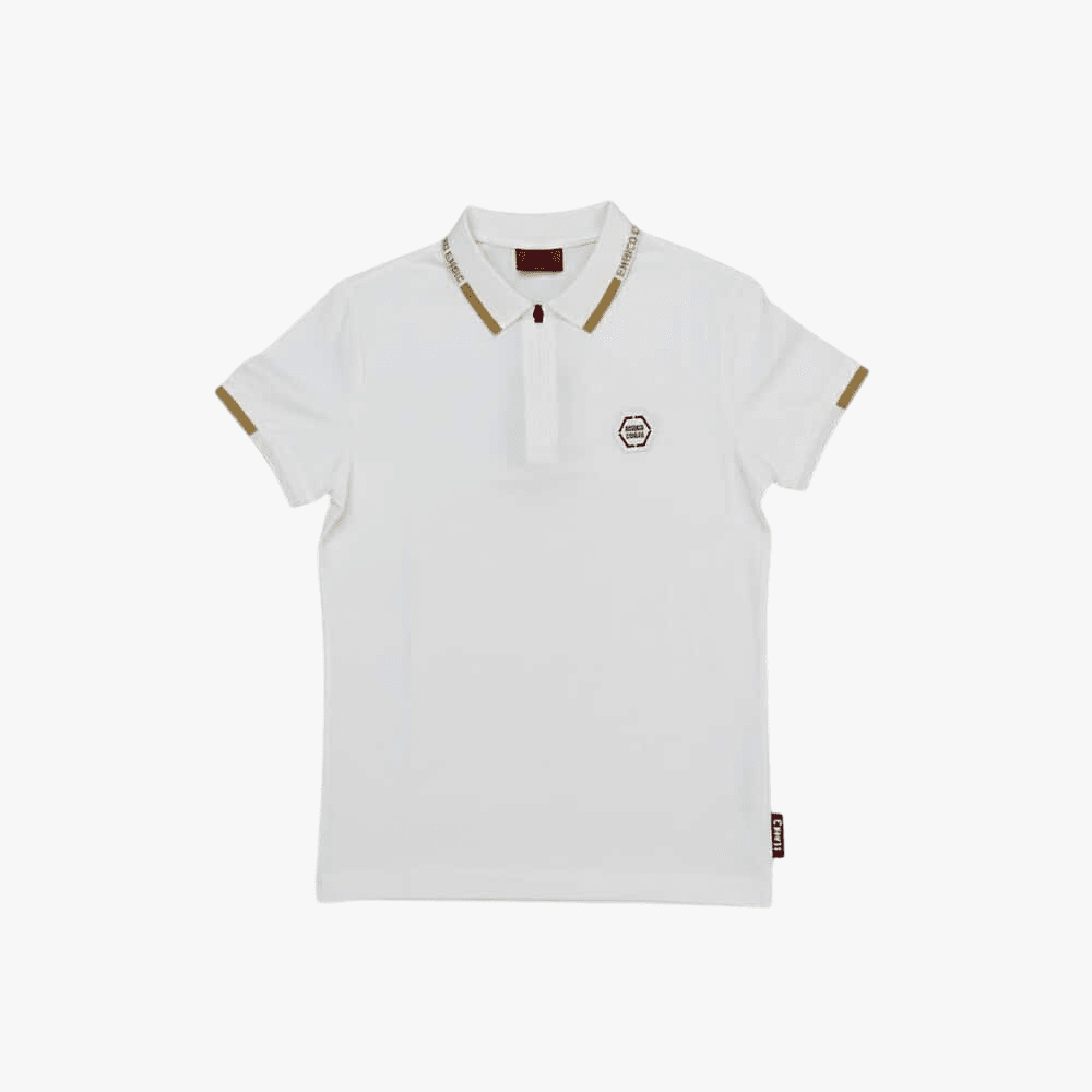 Enrico Coveri Mens Short Sleeve Golfer Off White | Enrico Coveri