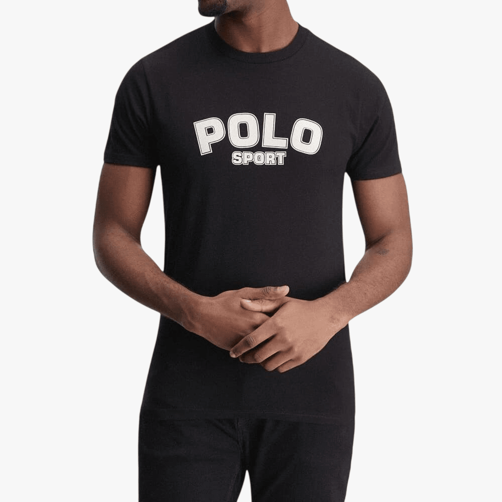 Polo Mens Sport Bold Logo Short Sleeve Tee Black | Polo