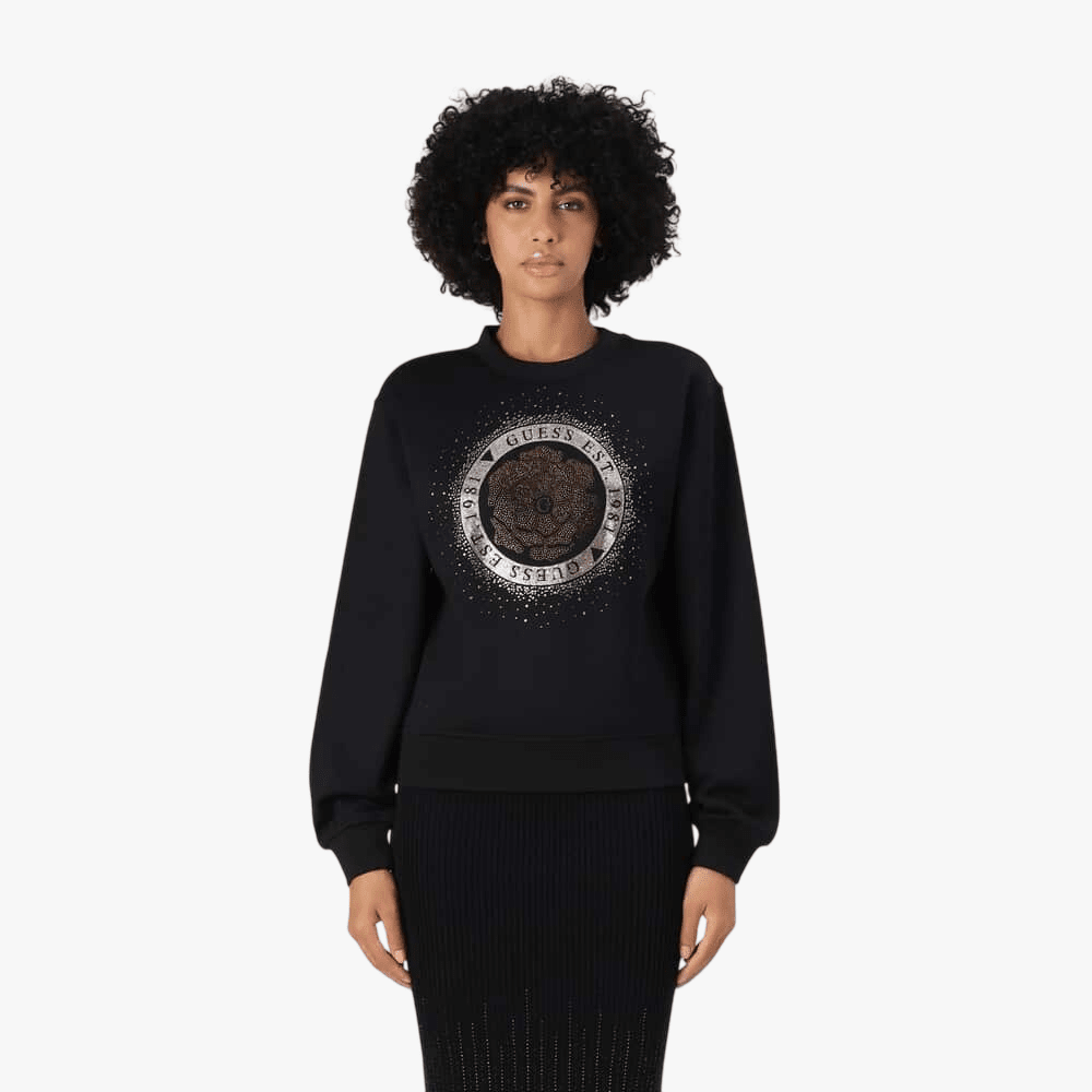 Guess Womens Peony Sweater Black | Guess