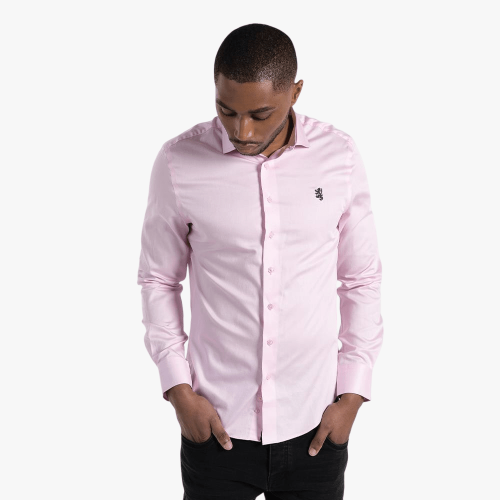 Pringle Mens Long Sleeve Shirt Tailored Pink | Pringle