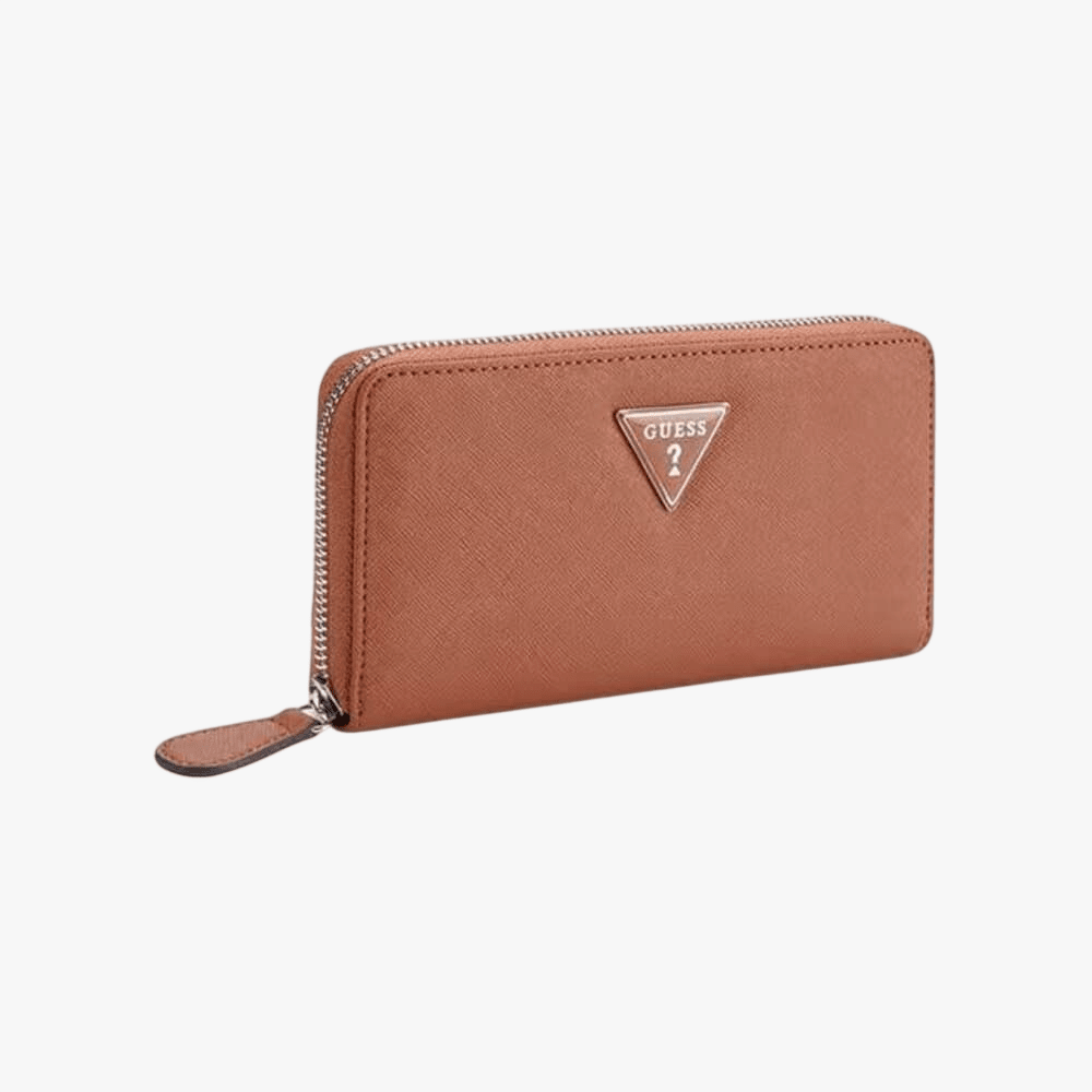 Guess Viviette Slg Med Zip Around Purse Cognac | Guess