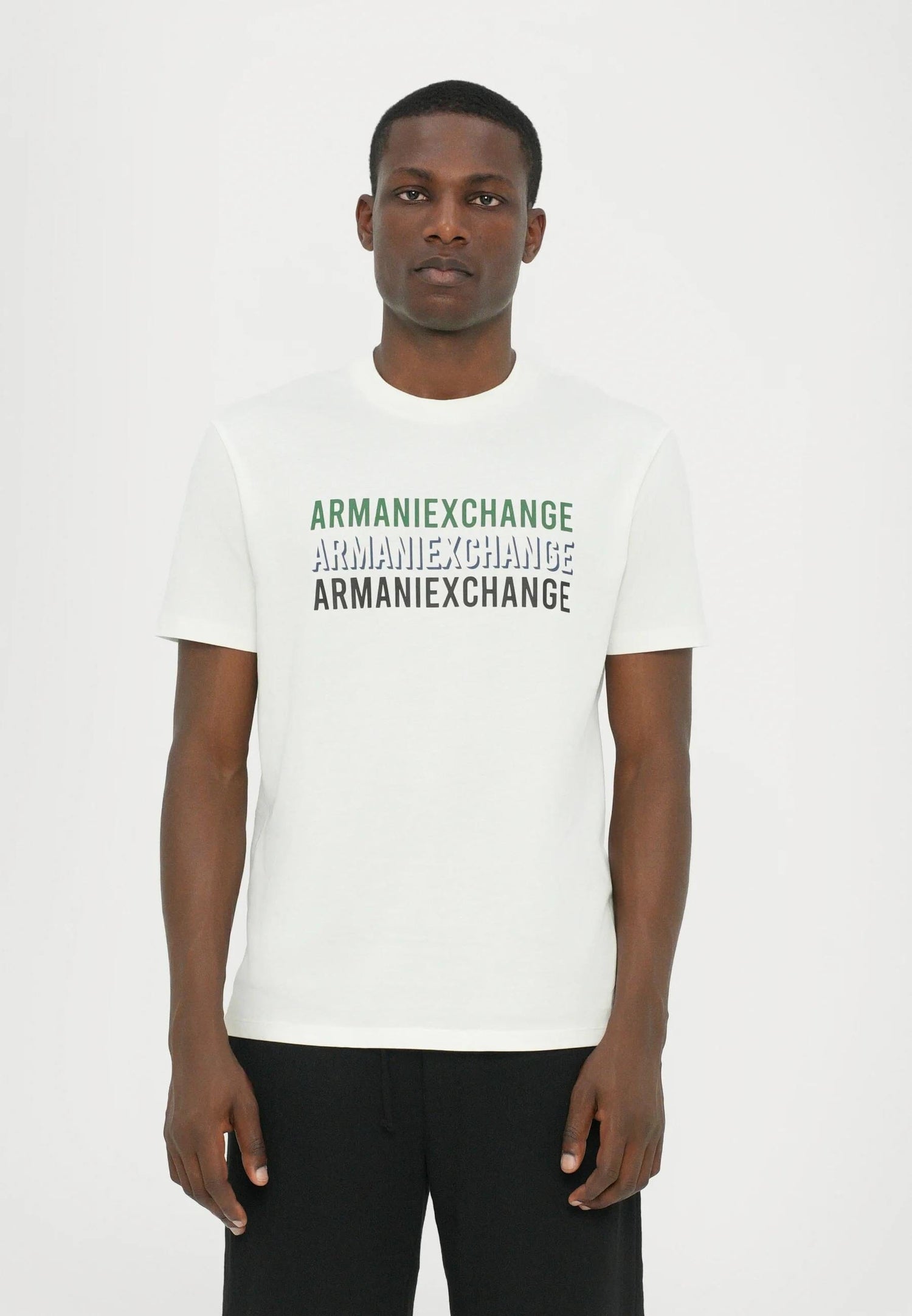 Armani Exchange Print Tee Off White | Emporio Armani