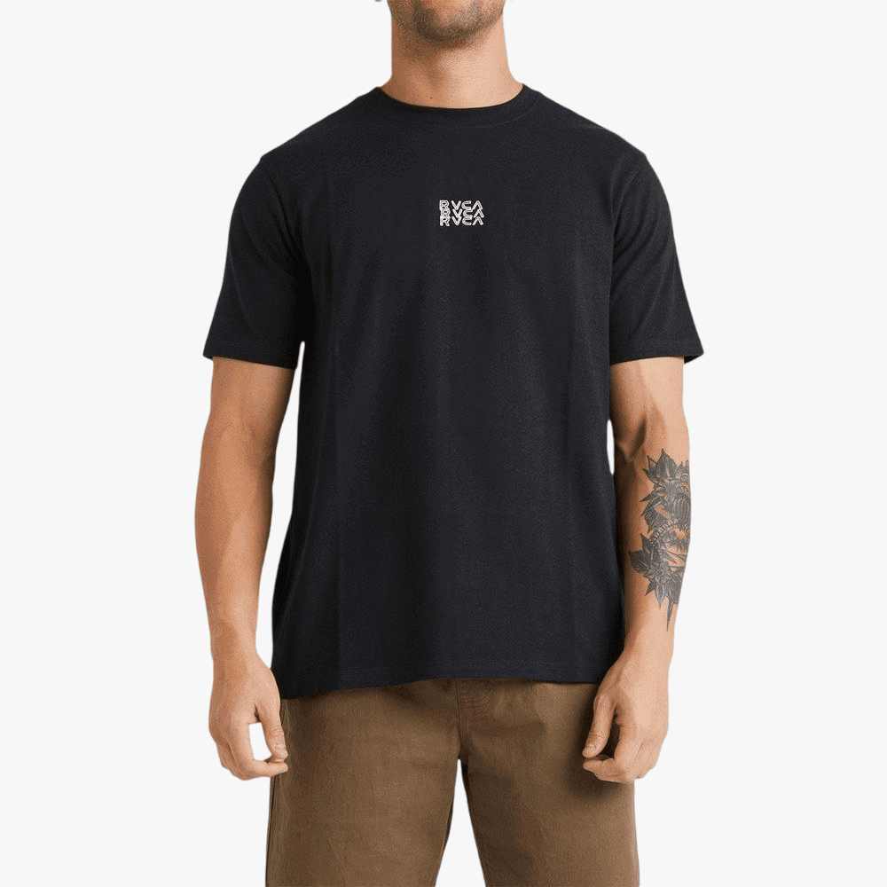 Rvca Mens Stacked Short Sleeve Tee Black | Rvca