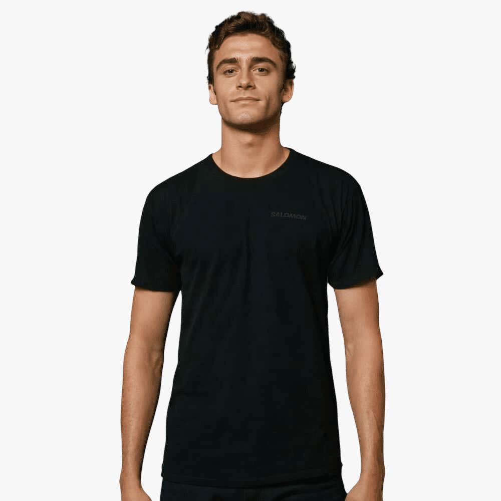 Salomon Mens Small Core Logo Short Sleeve Tee Black | Salomon