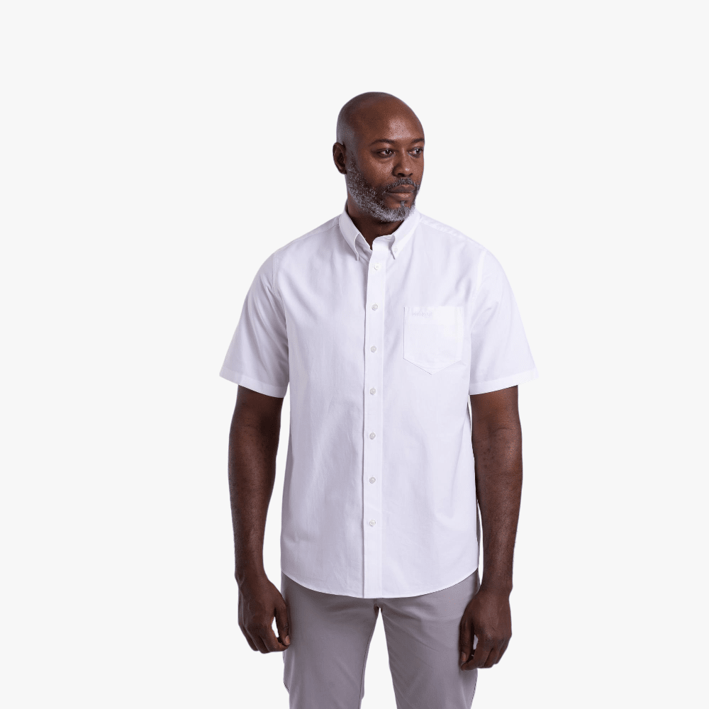 Pringle Mens Phillip Oxford Short Sleeve Shirt White | Pringle