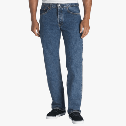 Levis Mens 501 Straight Leg Jean Medium Stonewash | Levis