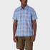 Jeep Mens Casual Yd Short Sleeve Check Short Sky Blue Jeep