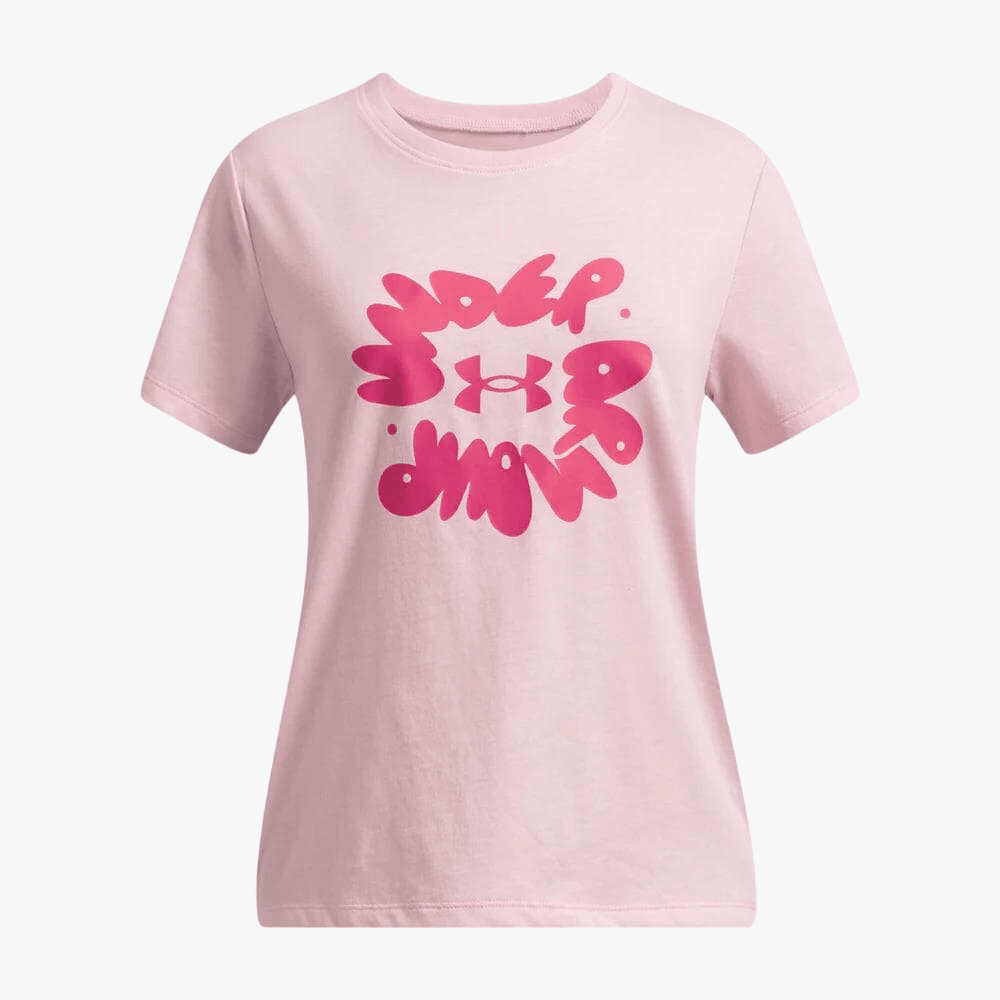 Under Armour Girls Bubble Wordmark Short Sleeve Tee 647 Pink | Under Armour