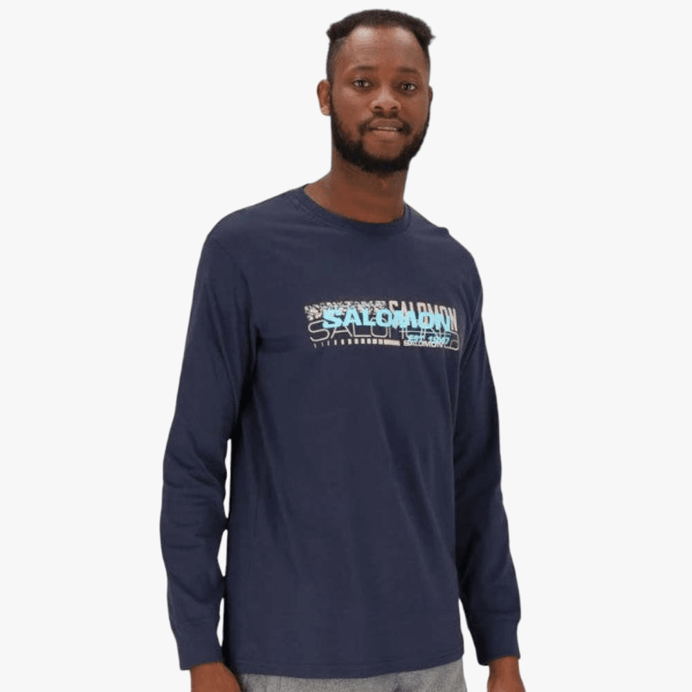 Salomon Mens Proceed Long Sleeve Tee Night Sky | Salomon