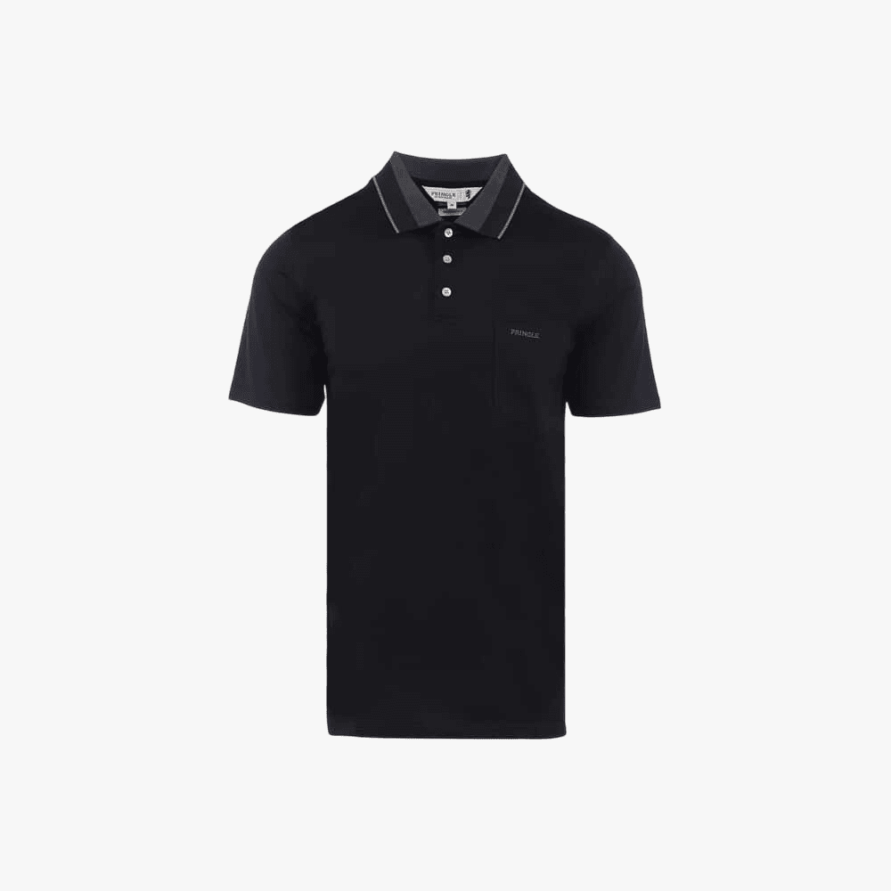Pringle Mens Brooks Jacquard Collar Short Sleeve Golfer | Pringle