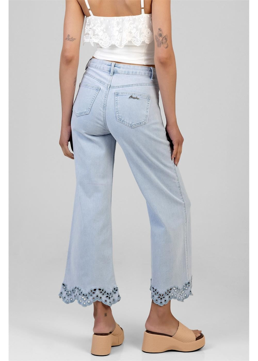 Sissy Boy Alexus Cropped Wide Leg High Waist Jean Light Vintage
