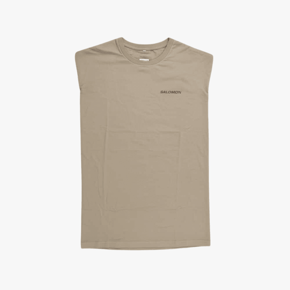 Salomon Mens Small Core Logo Short Sleeve Tee White Pepper | Salomon