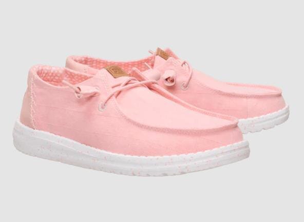 Hey Dude Womens Wendy Chambray Grid Pale Pink