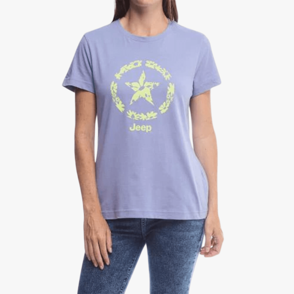 Jeep Womens Flower Jeep Star Tee Purple | Jeep