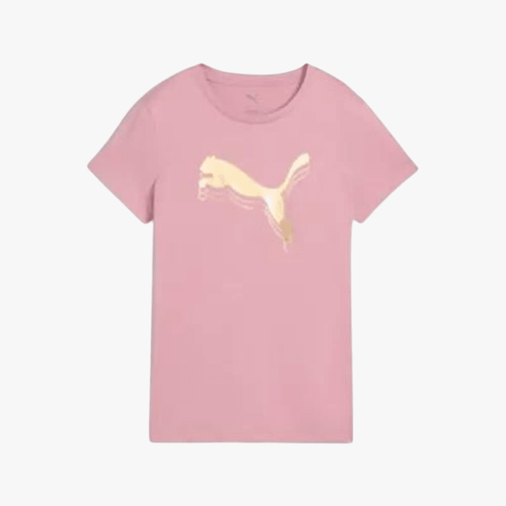 Puma Womens Ess Metallic Short Sleeve Tee Poised Pink | Puma