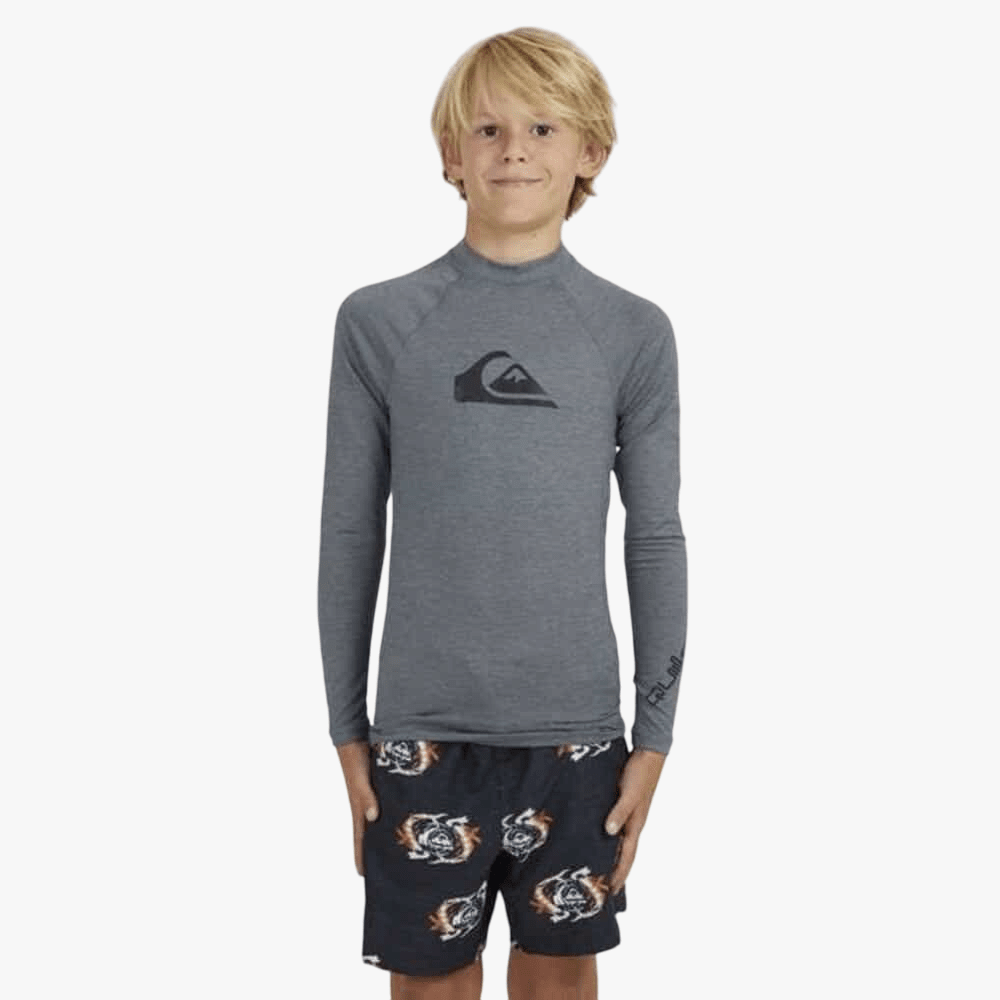 Quiksilver Boys Comp Logo Long Sleeve Tee Heather Grey | Quiksilver