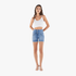 Freddy Womens Wr.Up High Waist Fringed Push Up Blue Shuttle Denim Shorts | Freddy