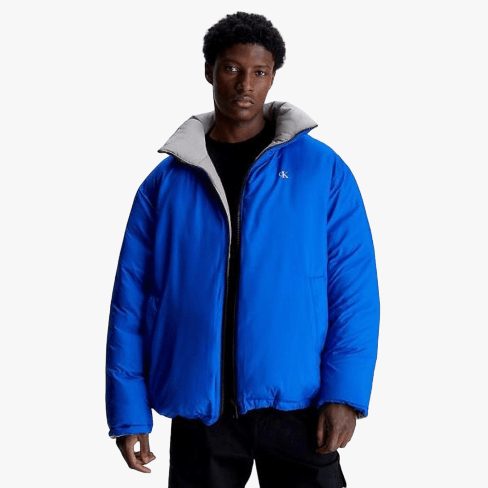 Calvin Klein Mens Reversible 90S Puffer Jacket Blue Grey | Calvin Klein