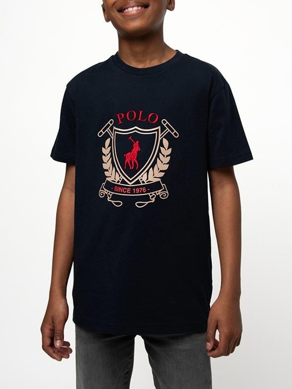 Polo Boys Cory Crested Tee Navy | Polo
