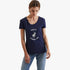 Polo Ladies Distressed Print Short Sleeve Tee Navy Polo