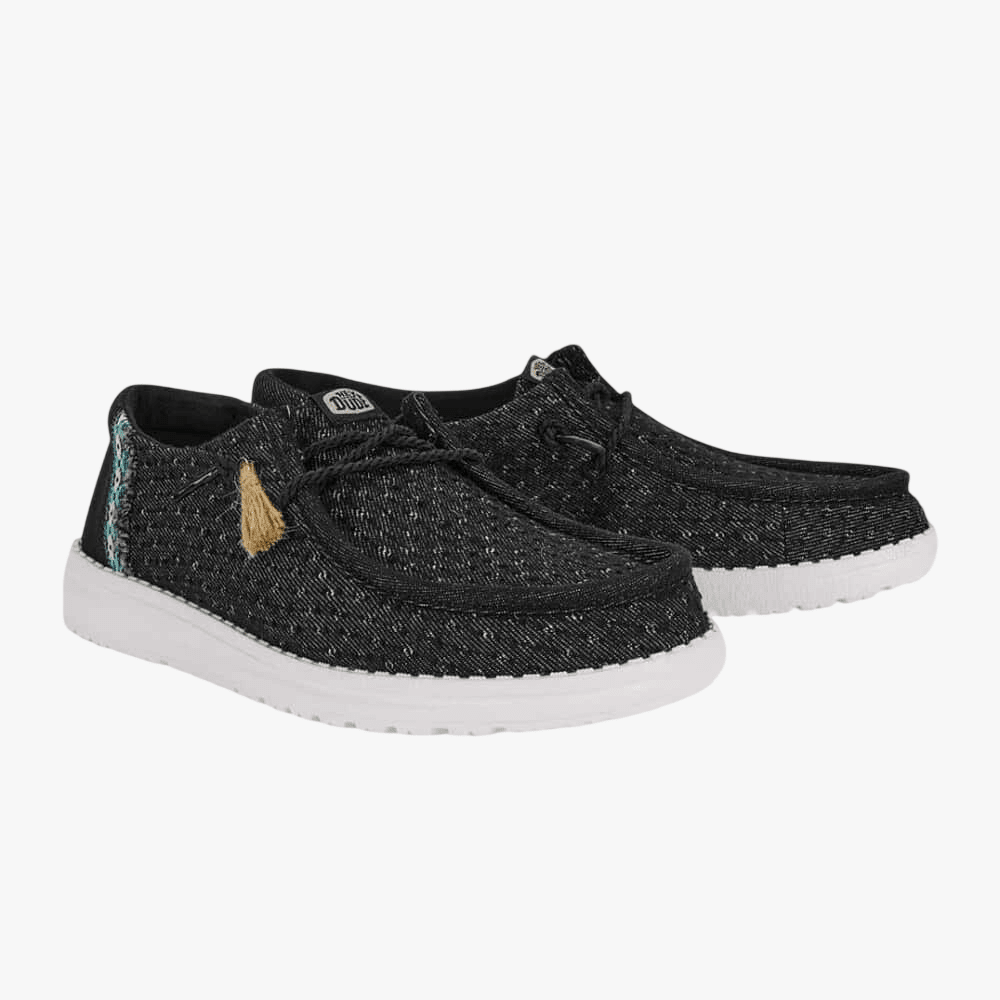 Hey Dude Womens Wendy Perf Canvas Black | Hey Dude