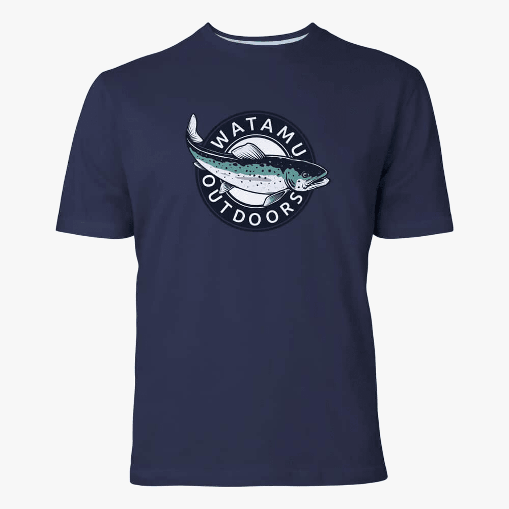 Watamu Mens Rainbow Trout Short Sleeve Tee Navy | Watamu