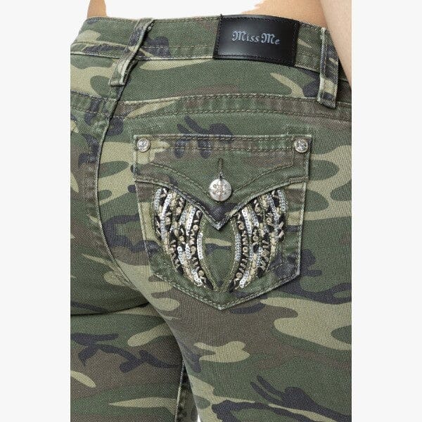 Miss Me Womens Camo Beauty Mid Rise Skinny Jean | Miss Me