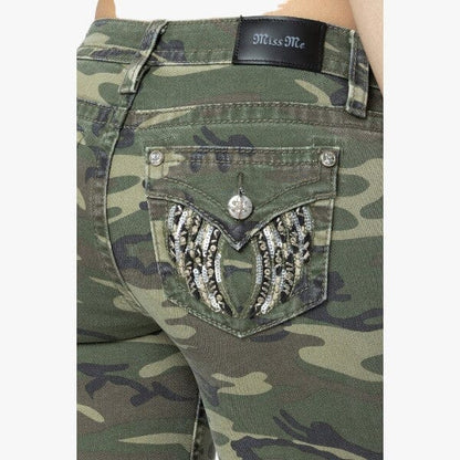 Miss Me Womens Camo Beauty Mid Rise Skinny Jean | Miss Me