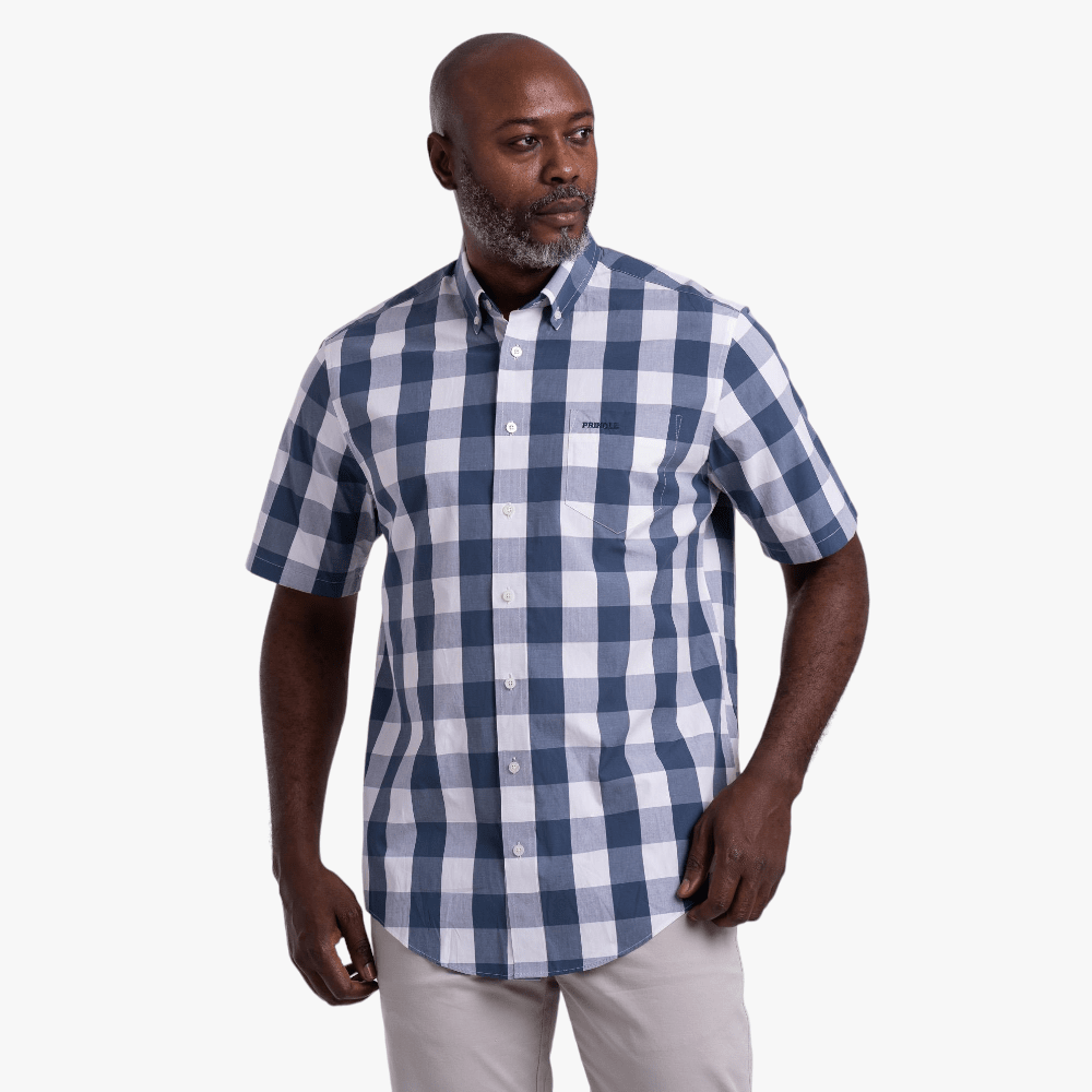 Pringle Mens Classic Short Sleeve Shirt Blue | Pringle