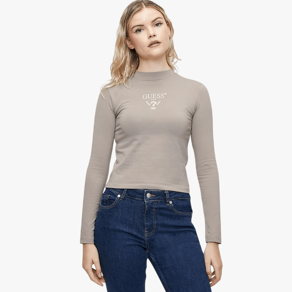 Guess Womens Colette Long Sleeve Tee Stone | Guess