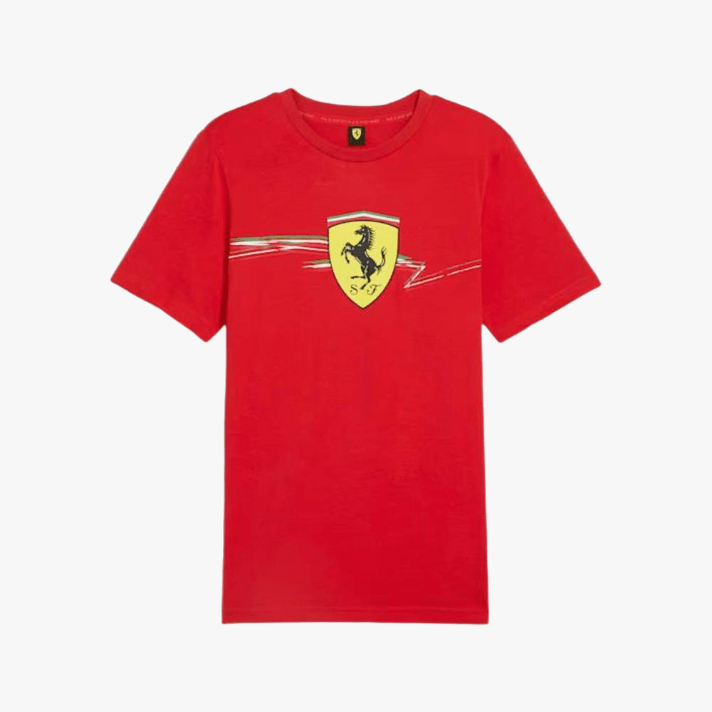 Puma Mens Ferrari Race Big Shield Short Sleeve Tee Red | Puma