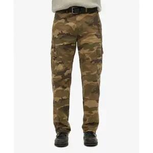 Superdry Mens Baggy Cargo Pants Woodland Camo