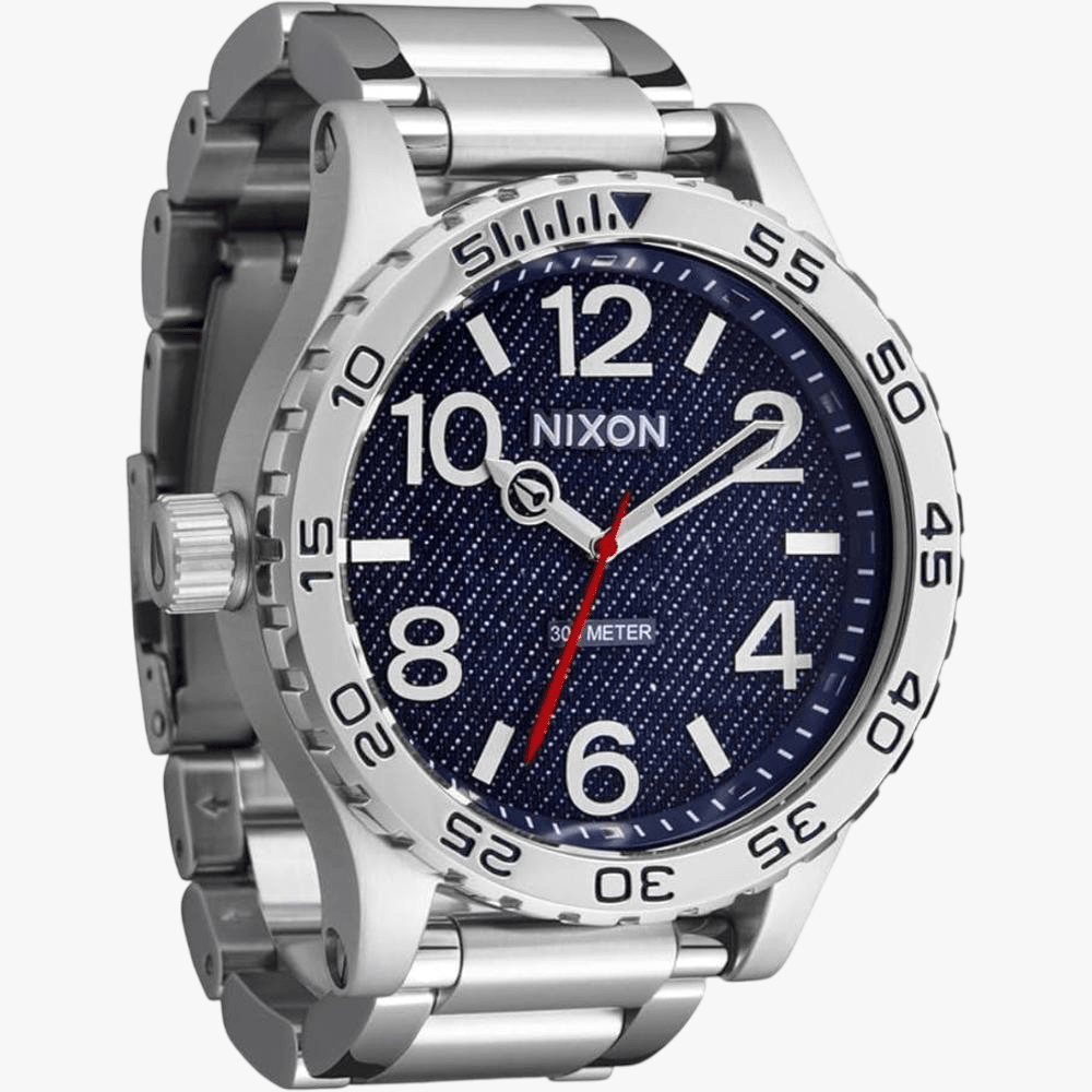 Nixon 51-30 Chrono Silver Denim | Nixon