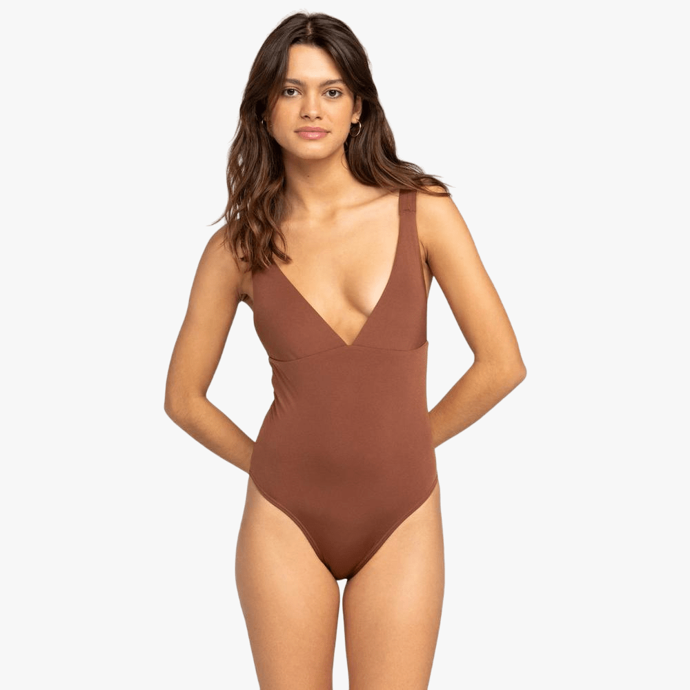 Roxy Womens Silky Island One Piece Swimsuit Root Beer | Roxy