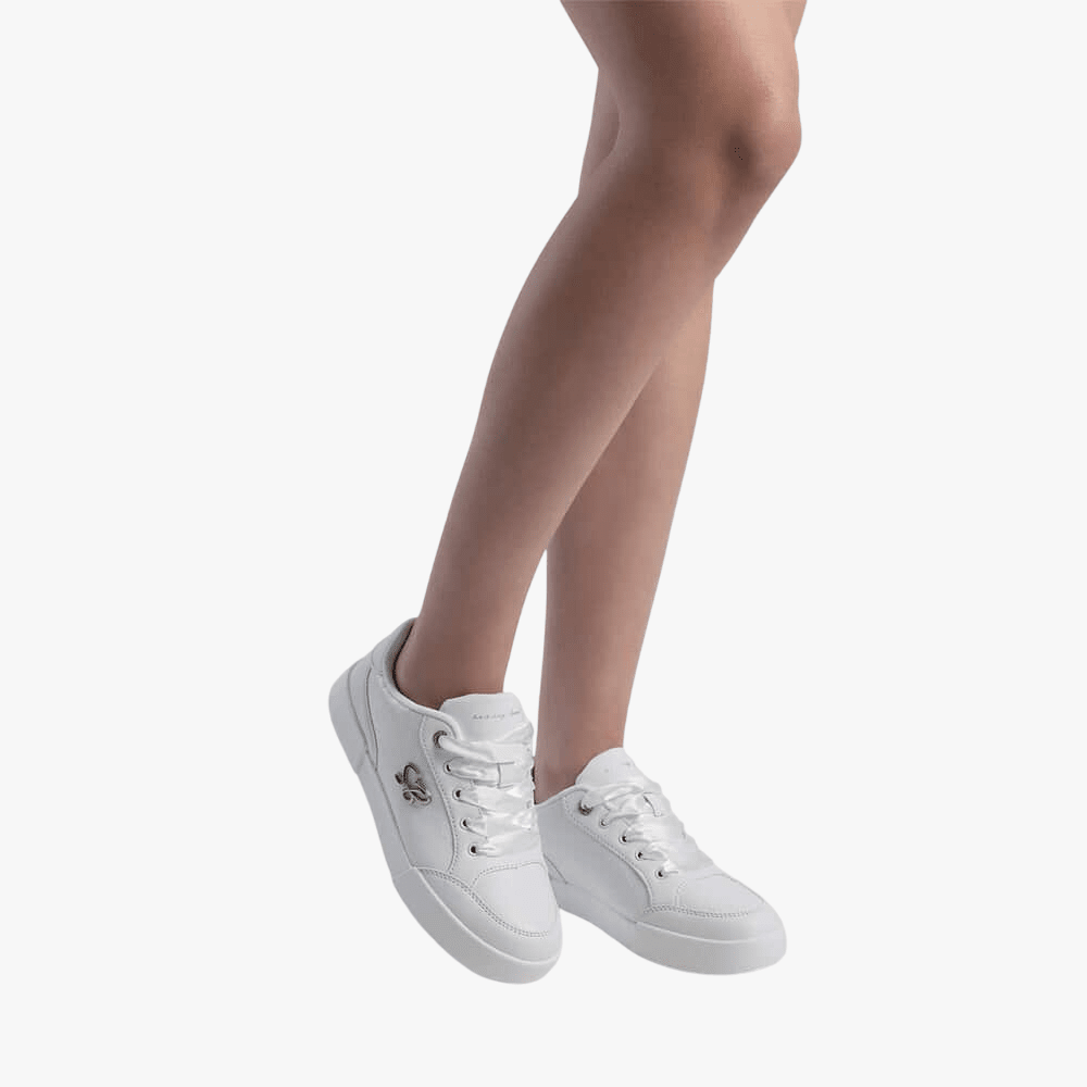 Sissyboy Womens Embossed Sneaker With Sb Hardwear Plate On Side White | Sissy Boy