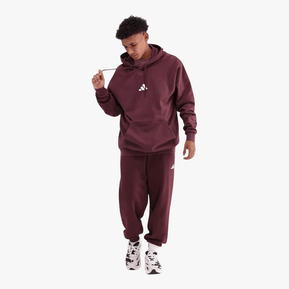 Adidas Mens Feelcozy Fl Hoodie Maroon | Adidas