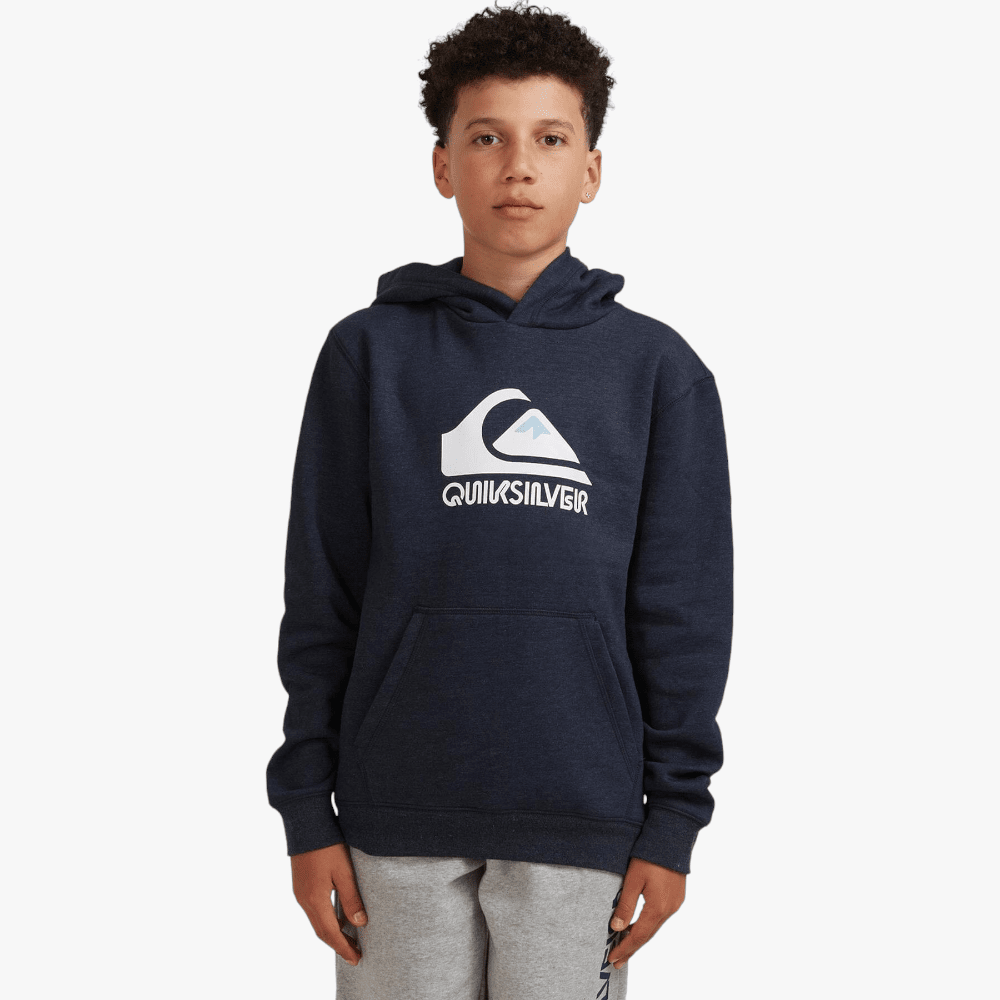 Quiksilver Boys Big Logo Pullover Sweater Hoodie Navy Blazer Heather | Quiksilver