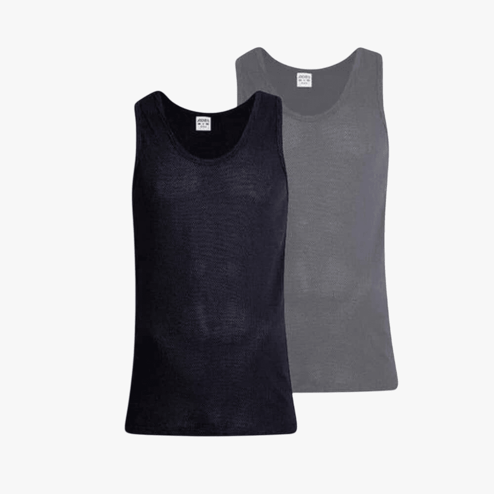 Jockey Mens Vest 2 Pack Eyelet Dark | Jockey