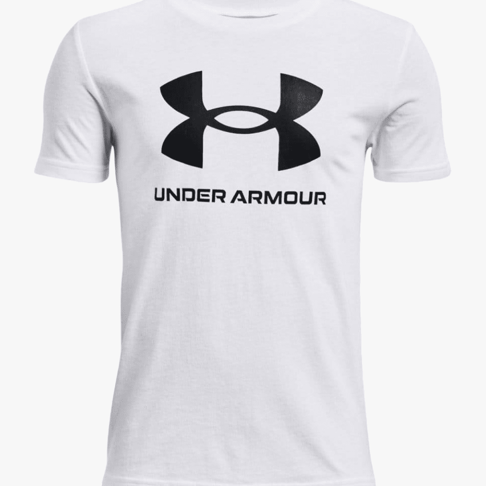 Under Armour Kids Sportstyle Logo Short Sleeve Tee 100 White | Under Armour