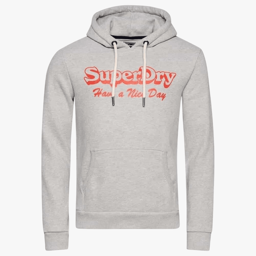 Superdry Mens Vintage Travel Hoodie Zinc | Superdry