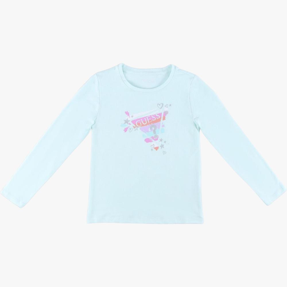 Guess Girls Long Sleeve Tee Light Blue