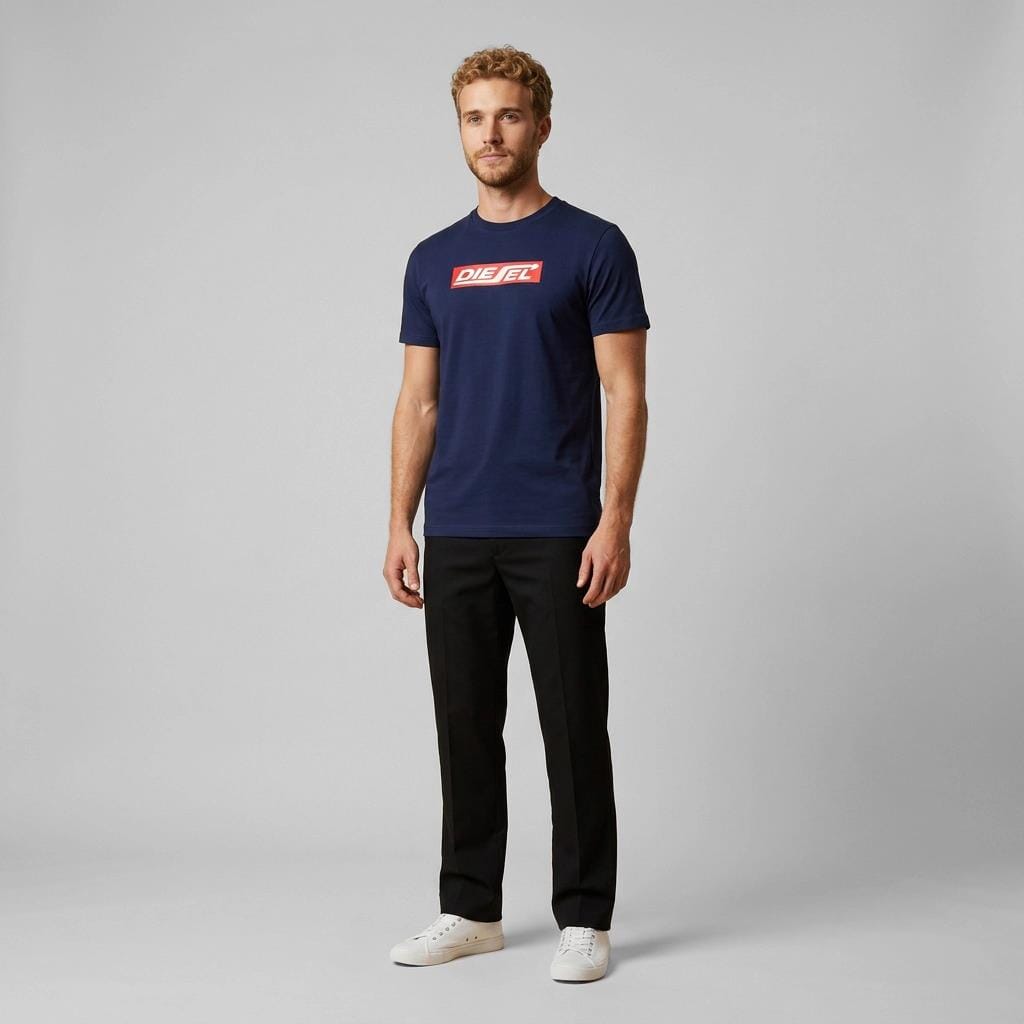 Diesel Mens Logo Arrow Tee 81E Navy | Diesel