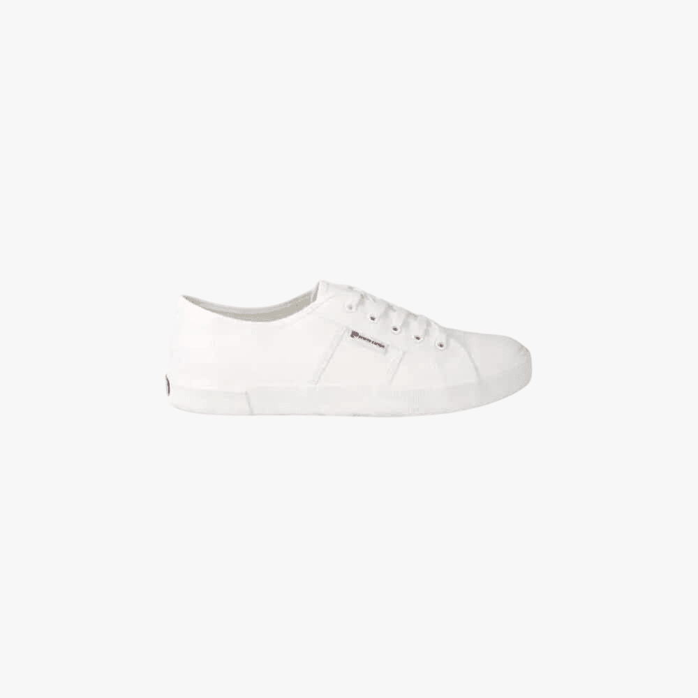 Pierre Cardin Mens Justin Pu Leather Sneaker White Mono | Pierre Cardin