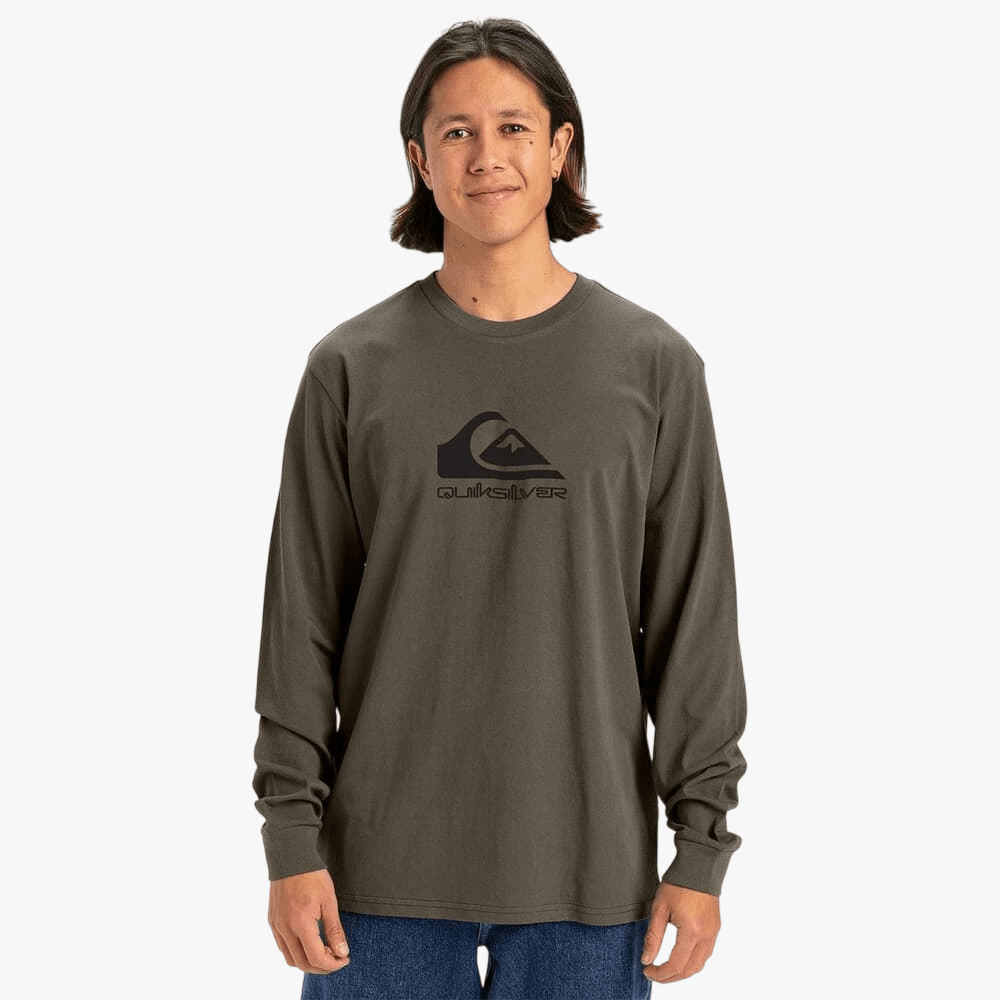 Quiksilver Mens Corp Logo Long Sleeve Tee Grape Leaf | Quiksilver