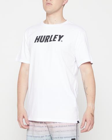 Hurley Mens Fastlane Classic Short Sleeve Tee White Black
