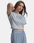 Under Armour Womens Icon Flce Graphic Tee Blue Fog | Under Armour