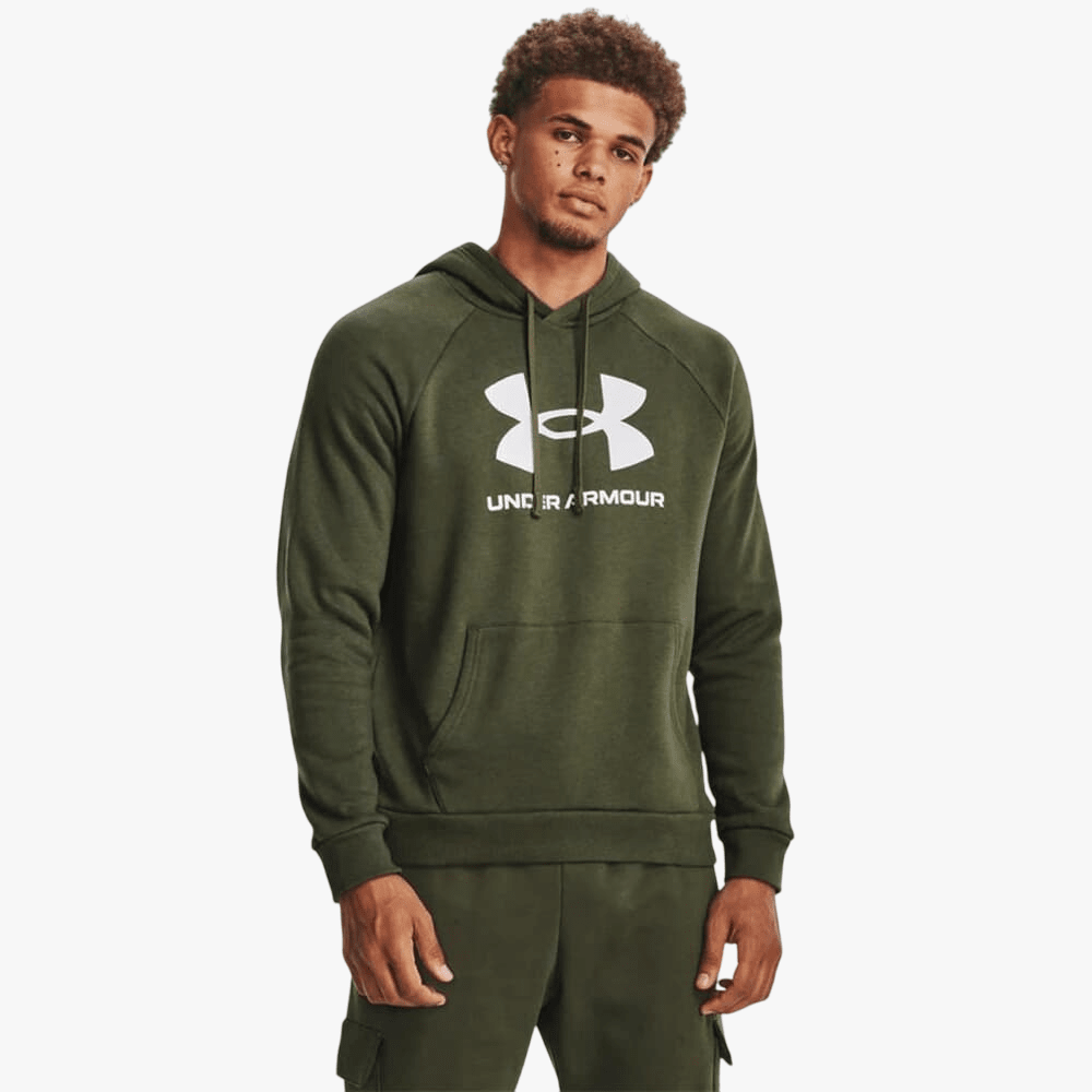 Under Armour Mens Rival Fleece Logo Hoodie 390 Olive Under Armour