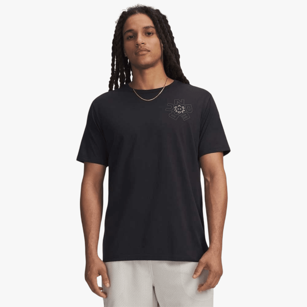 Under Armour Mens Radial Wordmark Tee 001 Black | Under Armour